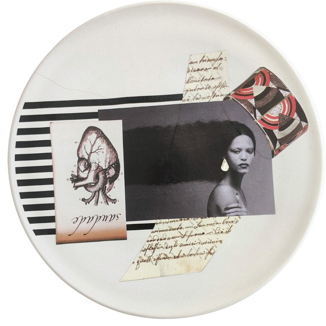 Prato de Porcelena Pintado a mão pela artista Bel Miller